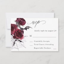 Red Rose Halloween vleermuizen op maaltijd RSVP