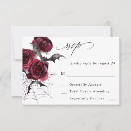 Red Rose Halloween vleermuizen op maaltijd RSVP