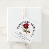 Red Rose Handmade Met Liefde Product Dank U Bedankjes Labels (In situ)