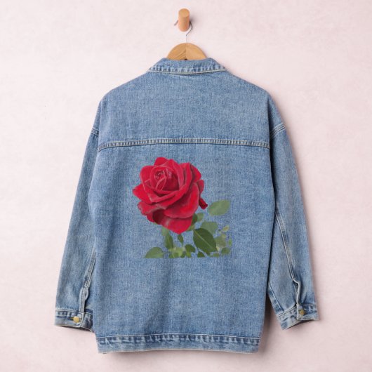 Red Rose - Handschilderij Denim Jacket (Hangar)