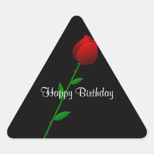 Red Rose, Happy Birthday, klassiek elegant design. Sticker