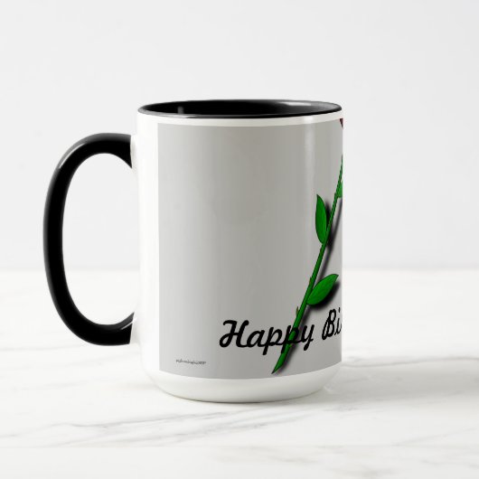 Red Rose "Happy Birthday" Mok (Links)