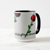 Red Rose "Happy Birthday" Mok (Voorkant rechts)