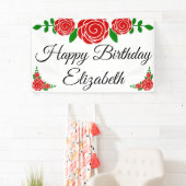 Red Rose Happy Birthday Spandoek (Insitu)