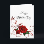 Red Rose Happy Moederdag Gevouwen Wenskaart Kaart<br><div class="desc">Zonnebloem Happy Moederdag Folded Wenskaart</div>