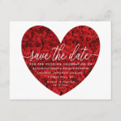 Red Rose Heart bespaart de datum Informatiekaartje (Voorkant)