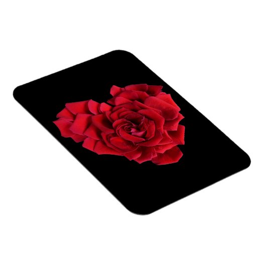 Red Rose Heart Black Magneet (Rechterzijde)