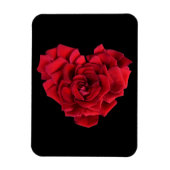 Red Rose Heart Black Magneet (Verticaal)