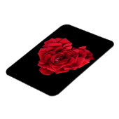 Red Rose Heart Black Magneet (Linkerzijde)