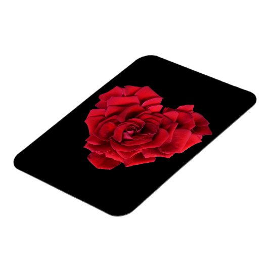 Red Rose Heart Black Magneet (Linkerzijde)