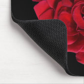 Red Rose Heart Black Muismat (Hoek)