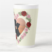Red Rose Heart Couple Silhouette Large Latte Mug  Mok (Voorkant)