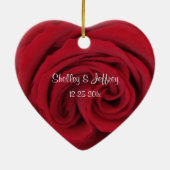 Red Rose Heart Eerste Kerstmis Samen Ornament (Achterkant)