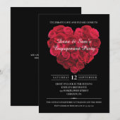 Red Rose Heart Engagement Party Valentijnsdag Kaart (Voorkant / Achterkant)