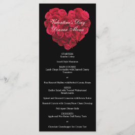 Red Rose Heart Engagement Party Valentijnsdag Menu
