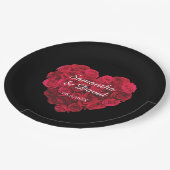 Red Rose Heart Engagement Party Valentijnsdag Papieren Bordje (Gekanteld)