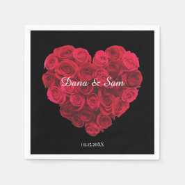 Red Rose Heart Engagement Party Valentijnsdag Servet