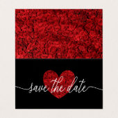 Red Rose Heart, foto sparen de Datum Kaart Visitekaartje (Buitenkant ongevouwen)