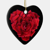 Red Rose Heart Keramisch Ornament (Rechts)