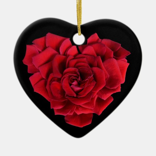 Red Rose Heart Keramisch Ornament (Voorkant)
