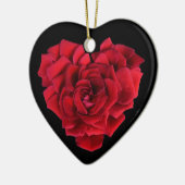 Red Rose Heart Keramisch Ornament (Links)