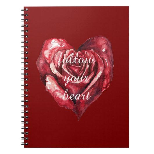 Red Rose Heart Notitieboek (Voorkant)