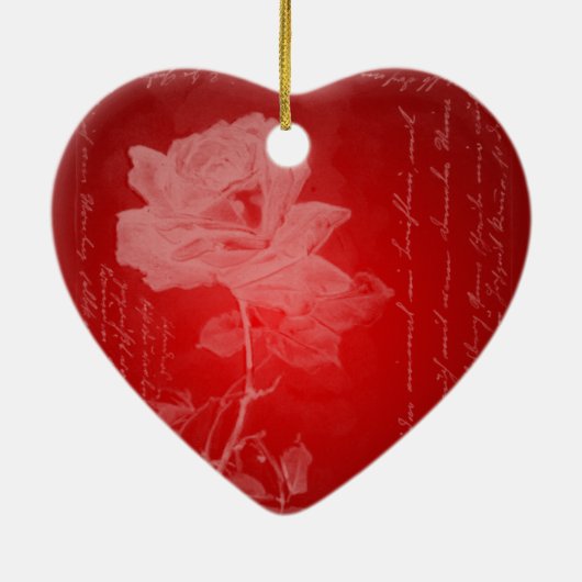 Red Rose Heart Ornament (Achterkant)