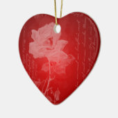 Red Rose Heart Ornament (Links)