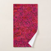 Red Rose Heart Romantic Floral Custom Text Bad Handdoek (Handdoek)