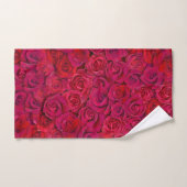 Red Rose Heart Romantic Floral Custom Text Bad Handdoek (Handdoek)