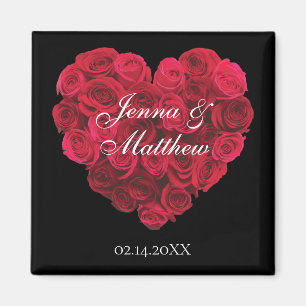 Red Rose Heart Save the Date Valentijnsdag Magneet
