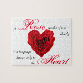 Red Rose Heart Shape - Valentijnsdag Puzzle Legpuzzel