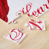 Red Rose Heart Shape - Valentijnsdag Puzzle Legpuzzel (Zijkant)