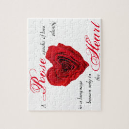 Red Rose Heart Shape - Valentijnsdag Puzzle Legpuzzel