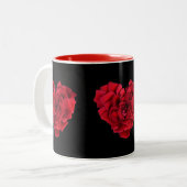 Red Rose Heart Tweekleurige Koffiemok (Voorkant links)