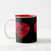 Red Rose Heart Tweekleurige Koffiemok (Links)