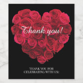 Red Rose Heart Verloving Valentijn Wijn Etiket (Enkel label)