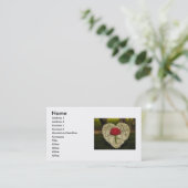 Red Rose Heart Visitekaartje (Staand voorkant)