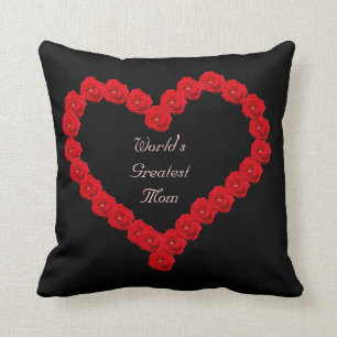 Red Rose Heart voor mam Kussen