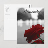 Red Rose herinnert zich herdenkingsdag Briefkaart (Voorkant / Achterkant)
