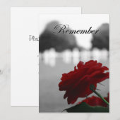 Red Rose herinnert zich herdenkingsdag Kaart (Voorkant / Achterkant)