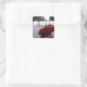 Red Rose herinnert zich herdenkingsdag Vierkante Sticker (Tas)