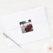 Red Rose herinnert zich herdenkingsdag Vierkante Sticker (Envelop)
