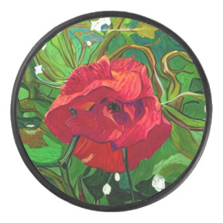 RED ROSE  HOCKEY PUCK