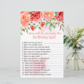 Red Rose Hoe goed ken je het verjaardagsmeisje? (Staand voorkant)