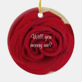 Red Rose huwelijksaanzoek idee Ornament (Achterkant)
