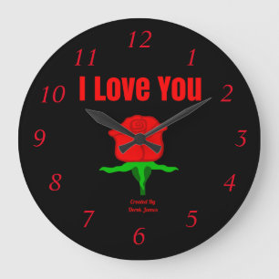 Red Rose I hou van acrylwandklok Grote Klok