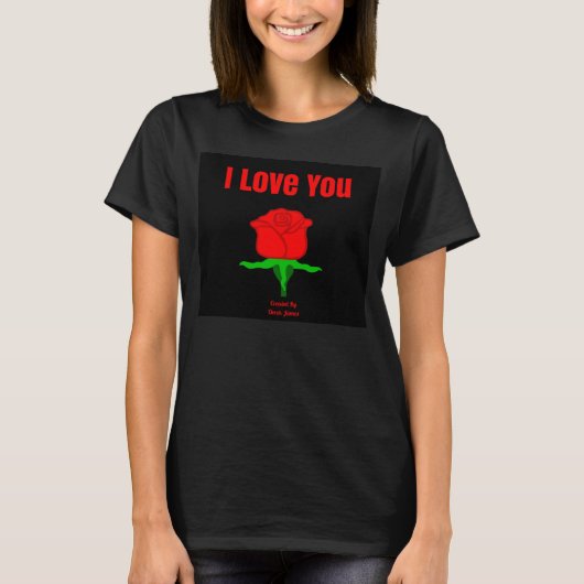 Red Rose I Love You Vrouwen Zwart Basic Tanktop (Voorkant)