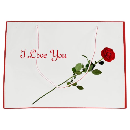 Red Rose ik hou van je design Groot Cadeauzakje (Voorkant)