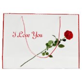 Red Rose ik hou van je design Groot Cadeauzakje (Achterkant)